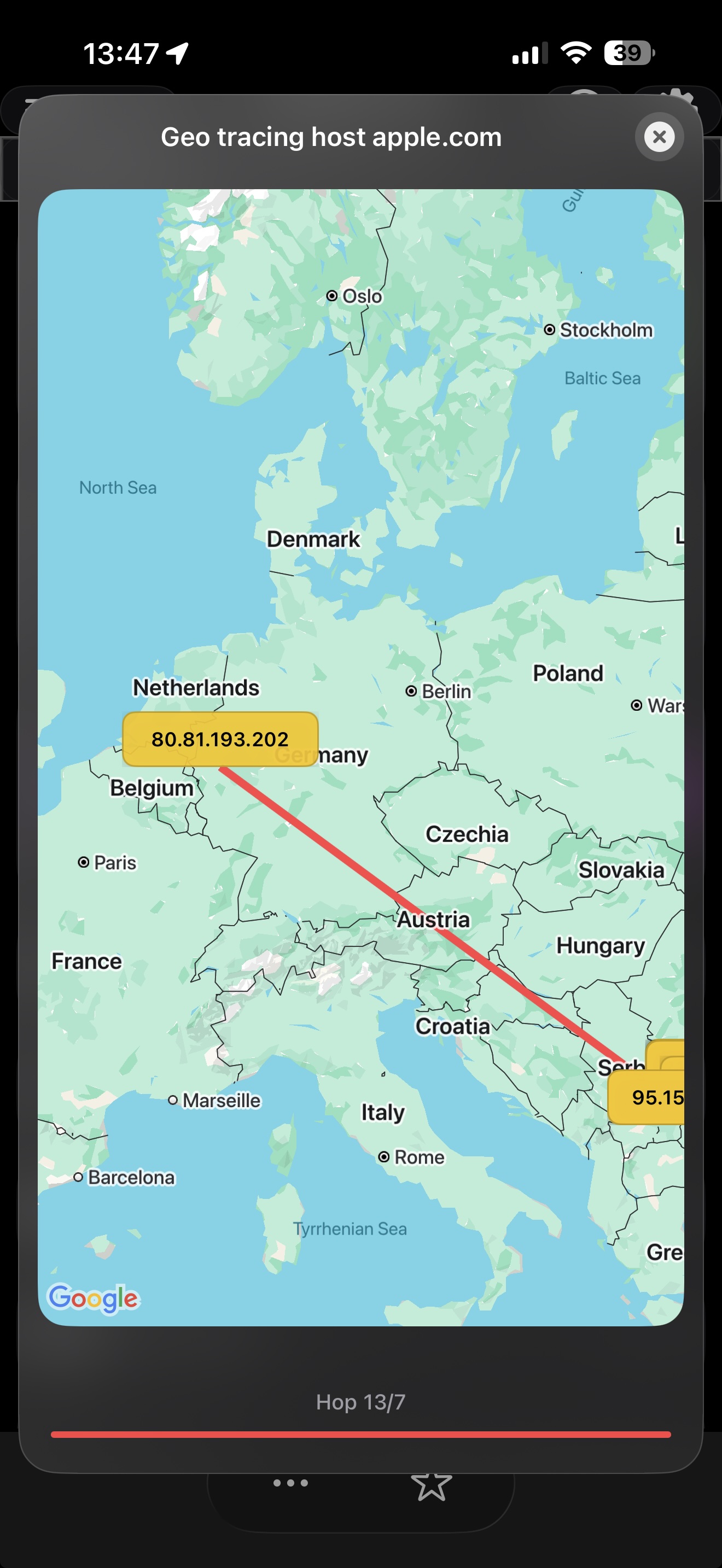 GeoTrace world map