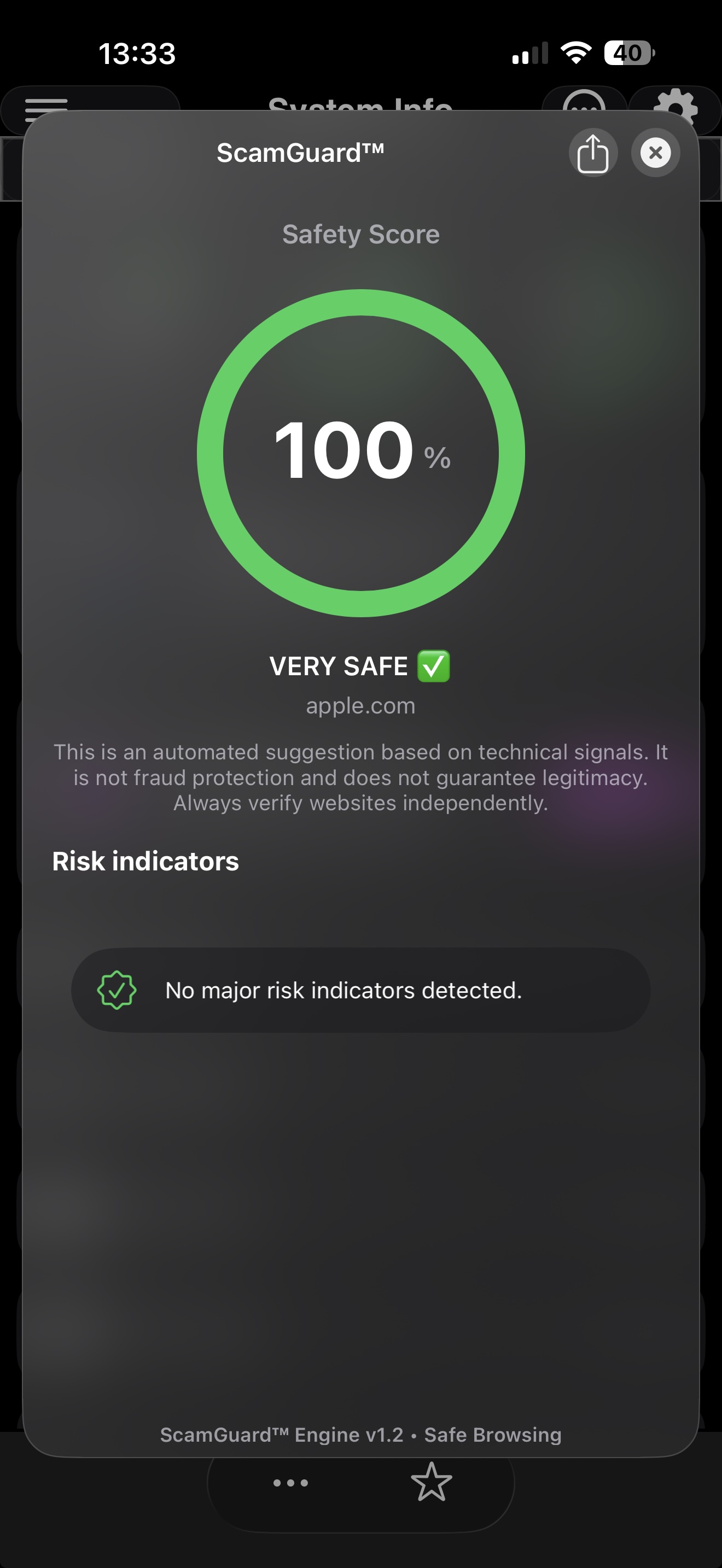 ScamGuard website risk analysis